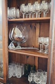 Vintage Wine Glasses, Glass Punch Bowl, Waterford Crystal 
