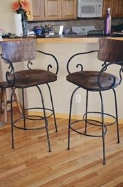 Barstools (metal and leather)