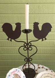 Rooster candle holder