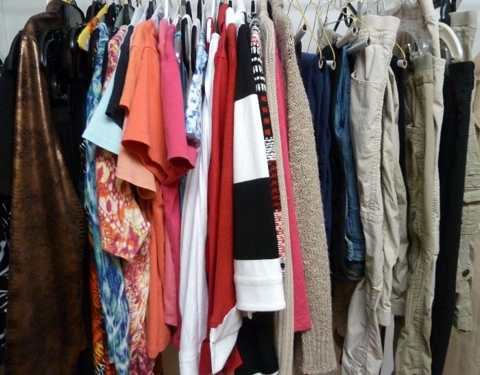 Women's clothes:  This photo is all Chico's, sizes 0 thru 2