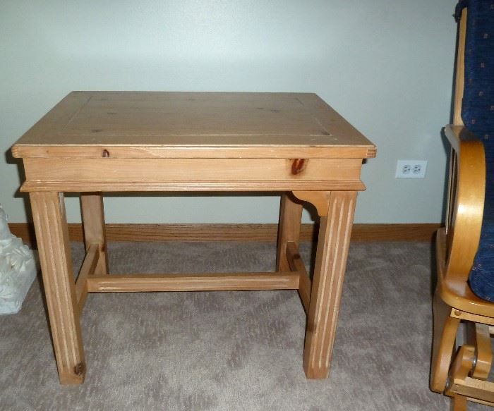 Knotty Pine side table by Lane Furniture