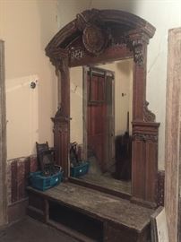 Large Oak Renaissance Pier Mirror