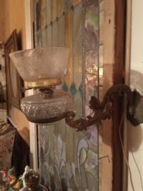 Many Wall Brackets and Oil Lamp Parts
