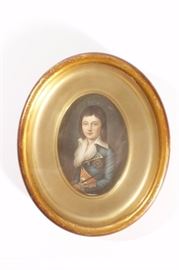 Oval Framed Print of Young Aristocrat