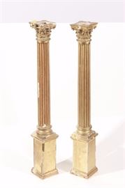 Pair of Gilt Wood Candlesticks