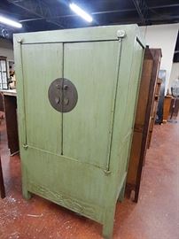 Oriental Green Finish Wedding Cabinet