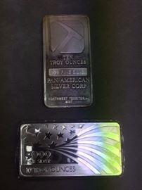 .999 10oz Sterling bars