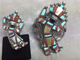 Native Am. Kachina Bracelet & Ring