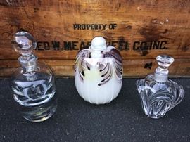 Crystal  Art Glass Perfume Bottles