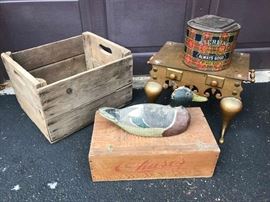 Duck Decoy, Wooden Boxes  Tobacco Tin