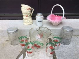Fenton Basket  & Misc. Glassware