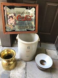 Red Wing Crock, Coca-Cola Mirro  & Spitoons