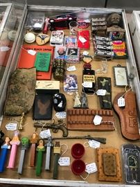 St. Louis Cardinals collectibles, Pez Wizard of Oz dispensers, leather goods, brass pieces