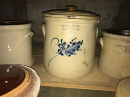Ottman Bros. & Co. Fort Edward, NY-- Three Gallon Stoneware Crock with Lid