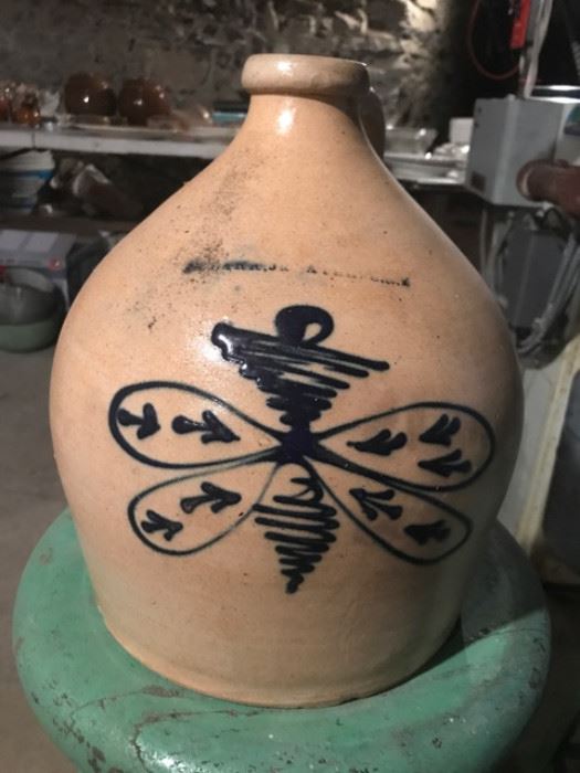 Stoneware Jug - J. Clark, Jr. Athens, NY
