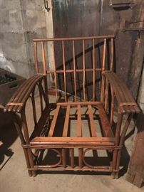 Rattan Club Chair part of a three piece set