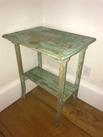 Green Painted End Table