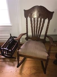 Victorian Rocker and Magazine Cradle