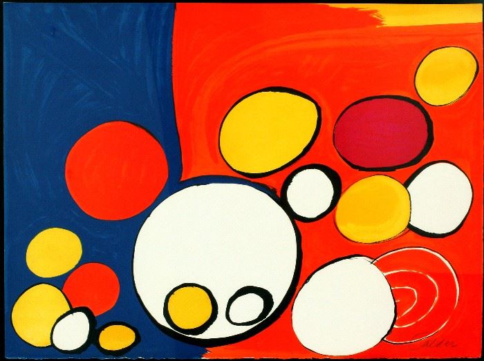 2003  ALEXANDER CALDER (AMERICAN, 1898-1976), COLOR LITHOGRAPH, H 22", W 30" "CIRCLE WITH EYES"