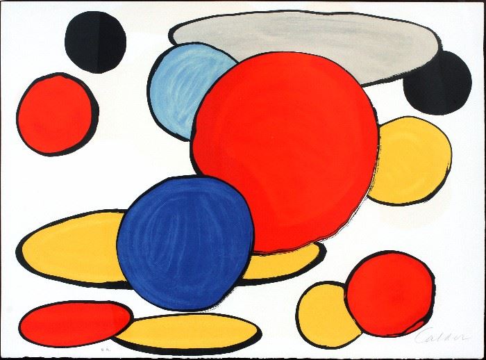 2004  ALEXANDER CALDER (1898-1976), COLOR LITHOGRAPH, 1975-'76, H 21 1/2", W 29 3/4" "UNTITLED IV" FROM "OUR UNFINISHED REVOLUTION"