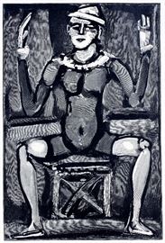 2293  GEORGES ROUAULT (FRENCH 1871-1958), WOOD ENGRAVING, H 12", L 7 3/4", "NOCTURNES"