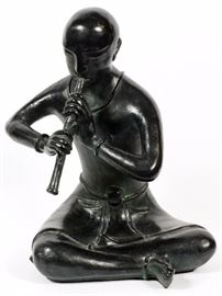 2289  COMPOSITION SCULPTURE, H 21", W 17", D 14", SEATED MUSICIAN