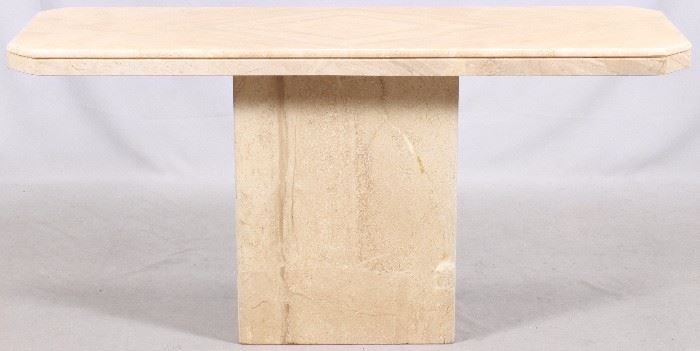 97  CONTEMPORARY MARBLE SOFA TABLE/CONSOLE, H 27.5", L 59", D 19.5"
