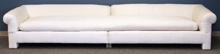 1043  LARGE UPHOLSTERED SECTIONAL SOFA & OTTOMAN, 8 PCS., H 27 1/2"