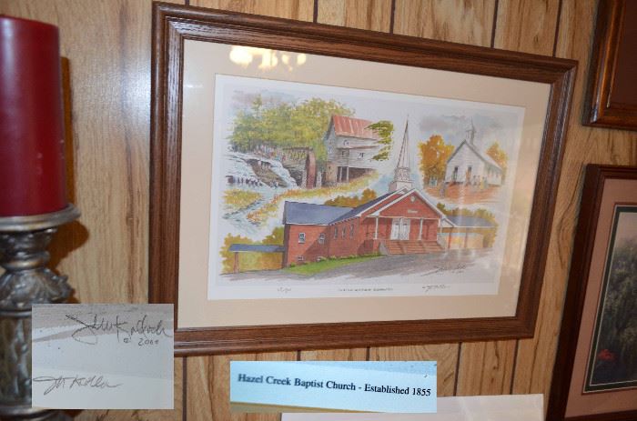 John Kollock "Hazel Creek Baptist Church" signed print