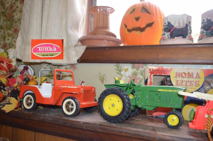 Tonka Jeep; John Deere toy tractor