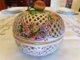 Lovely Herend pierced box.