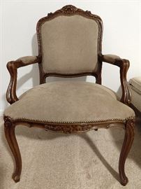 Vintage Italian DAX bergere armchair, with suede upholstery.