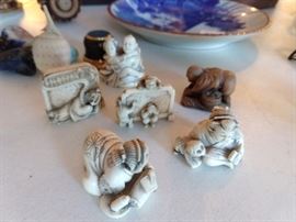 Interesting collection of vintage naughty netsukes.