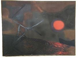 Original oil on canvas, by Nemesio Antunes (Chile) 1918 - 1993. Google the Hell outta this - you'll be pleasantly shocked. ;-)