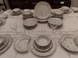 Part of the 148-piece set (yep, 148 pieces!) of Herend "Coronation" or "Battyhány" pattern china. It's pretty and as the Herend brochure states, "the pattern captivates with its noble, yet playful distinction". LOL!