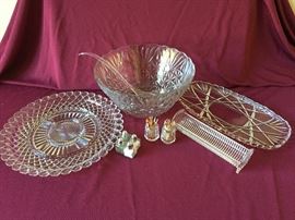 Punchbowl and serving items