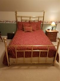 Queen brass bed