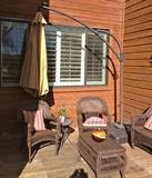 11' Solar Powered Umbrella, outdoor wicker furniture