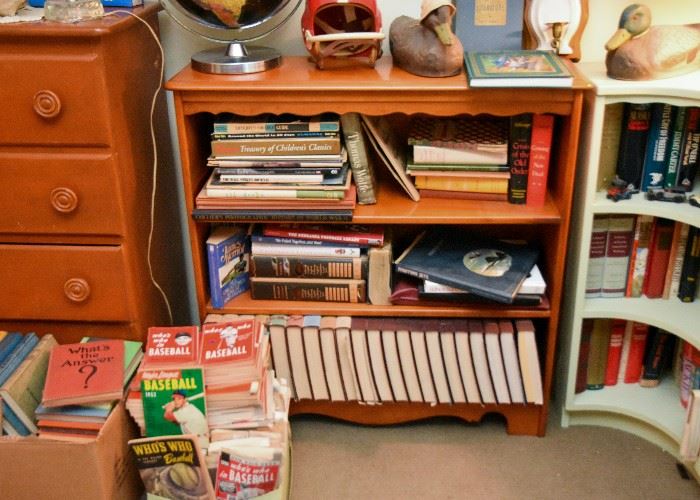 Wood 3-Tier Bookshelf, Books, Duck Decoys