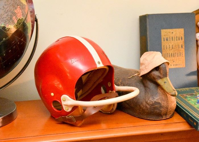 Vintage Football Helmet, Duck Decoy