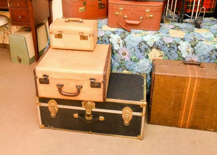 Vintage Luggage, Black Storage Trunk