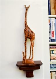 Wooden Giraffe Carving / Sculpture / Statue