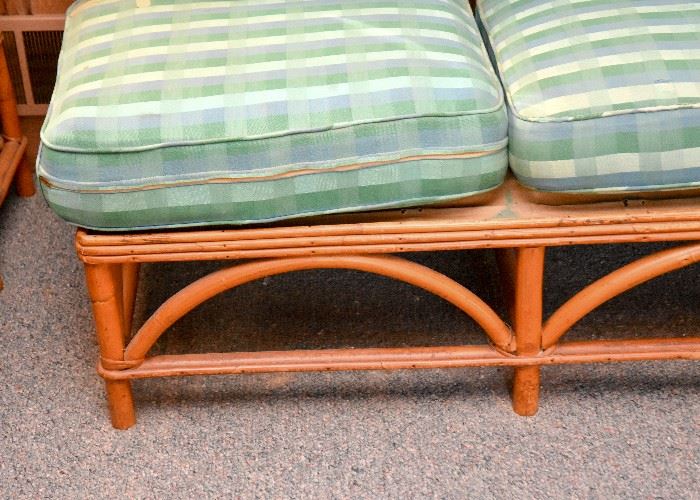 Vintage Bamboo Sectional -- Loveseat & Chairs