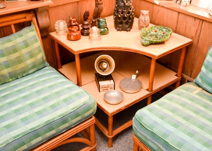 Vintage Bamboo Corner Table