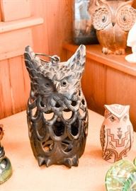 Vintage Cast Iron Owl Lantern
