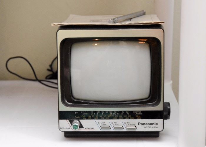 Vintage Portable Panasonic Black & White TV