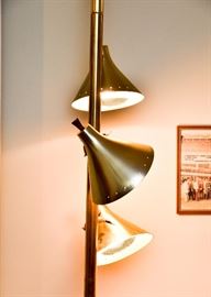 Vintage Brass  3-Way Tension Floor Lamp