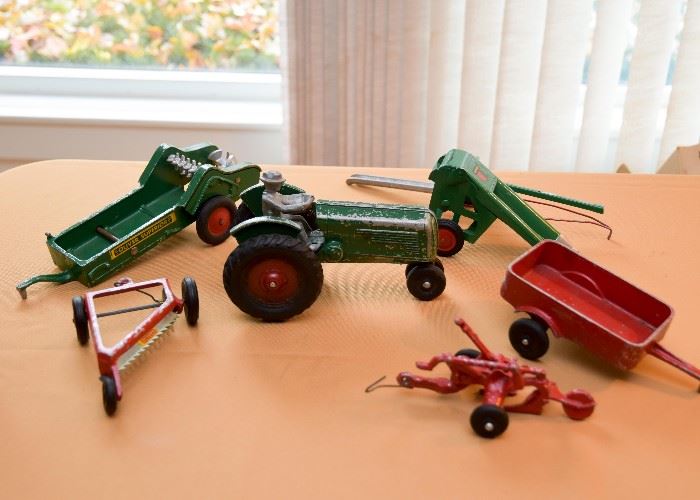 Vintage Tractor Toy with Accessories