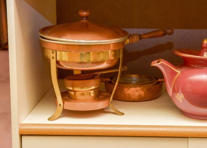 Copper Chafing Pan / Fondue Pot