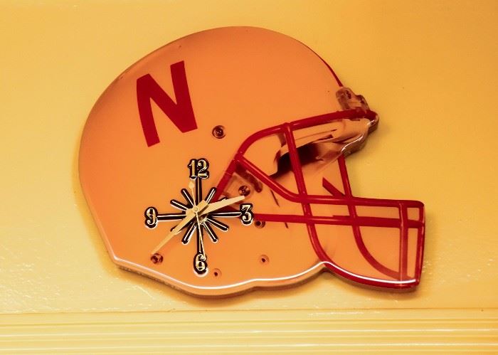 Nebraska Football Helmet Wall Clock